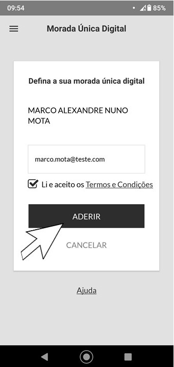 Electronic Notifications sign-up page indicating the option to Sign up after the e-mail has been entered