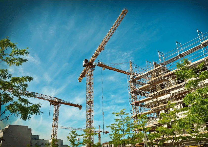 Crane in operation